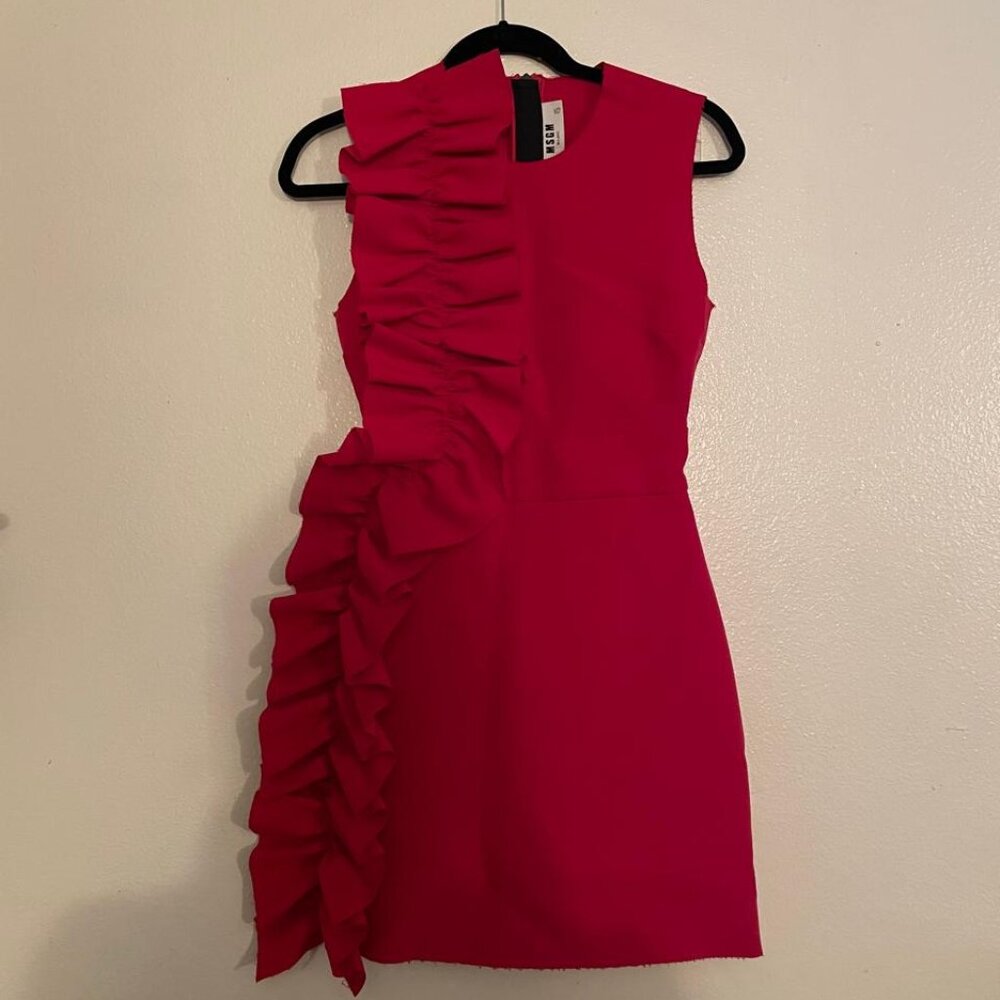 MSGM Ruffle Crepe Dress - Size 38